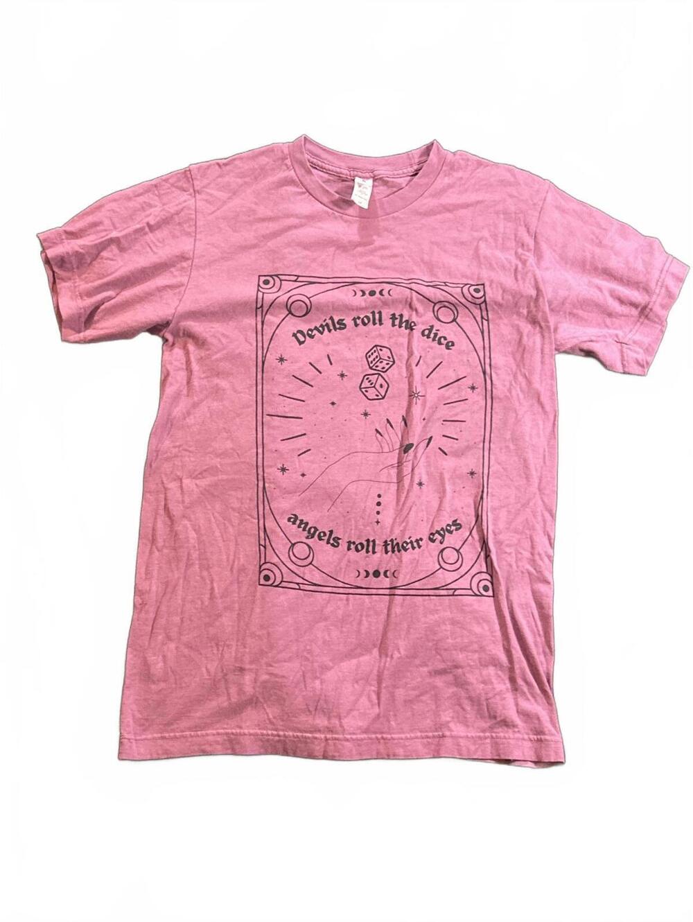 Tultex "Devils Roll The Dice" Pink Tee Men's Medium